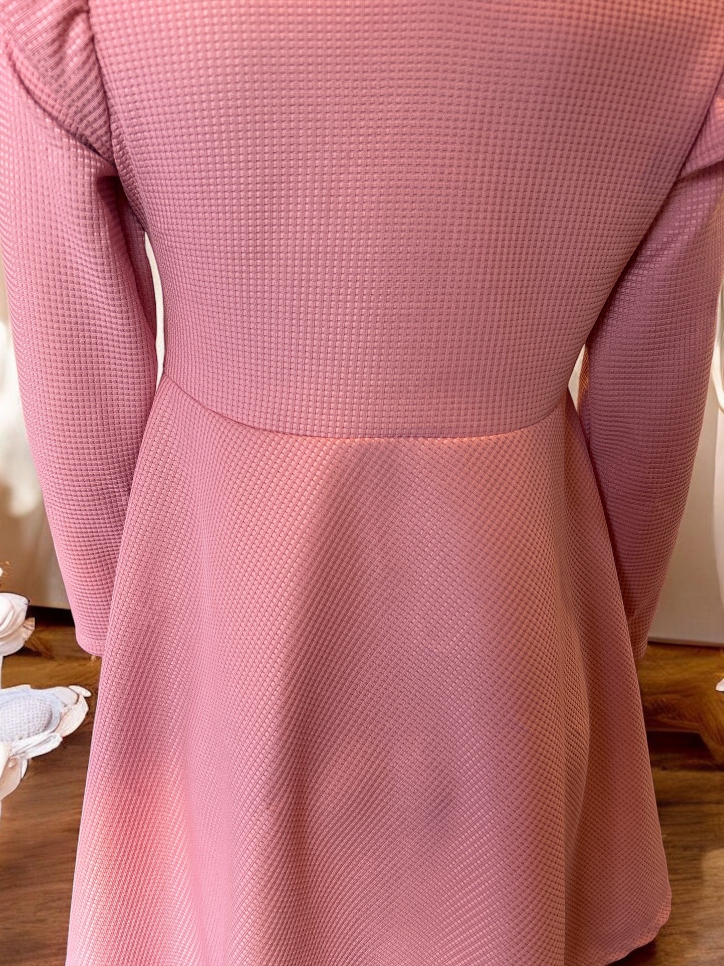 Blush Bunny Flutter Dress set with matching bunny- FS0001