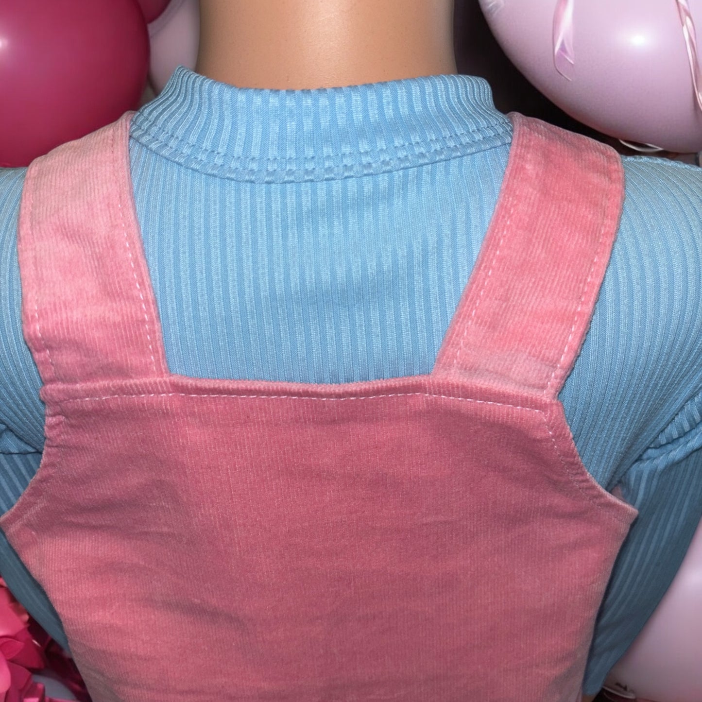 Corduroy Overall Dress (WITHOUT TSHIRT) with Matching Bunny- FS0024