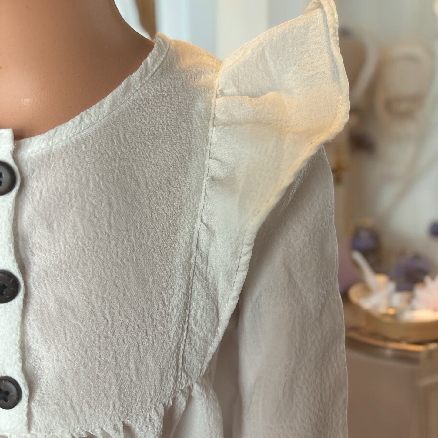 Casual Ruffle Trim Long Sleeve Dress with a matching bunny - FS0009