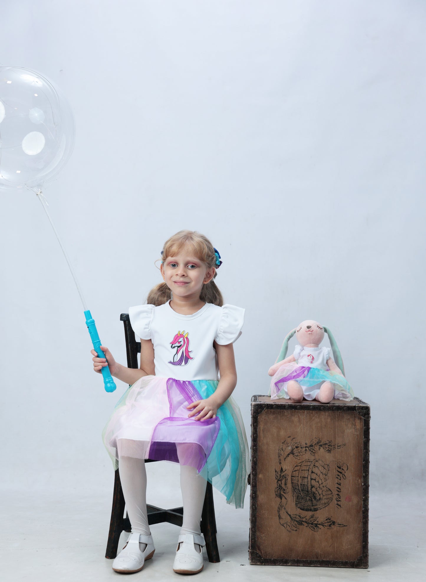 Unicorn Tulle Dress with Matching Bunny- FS0017