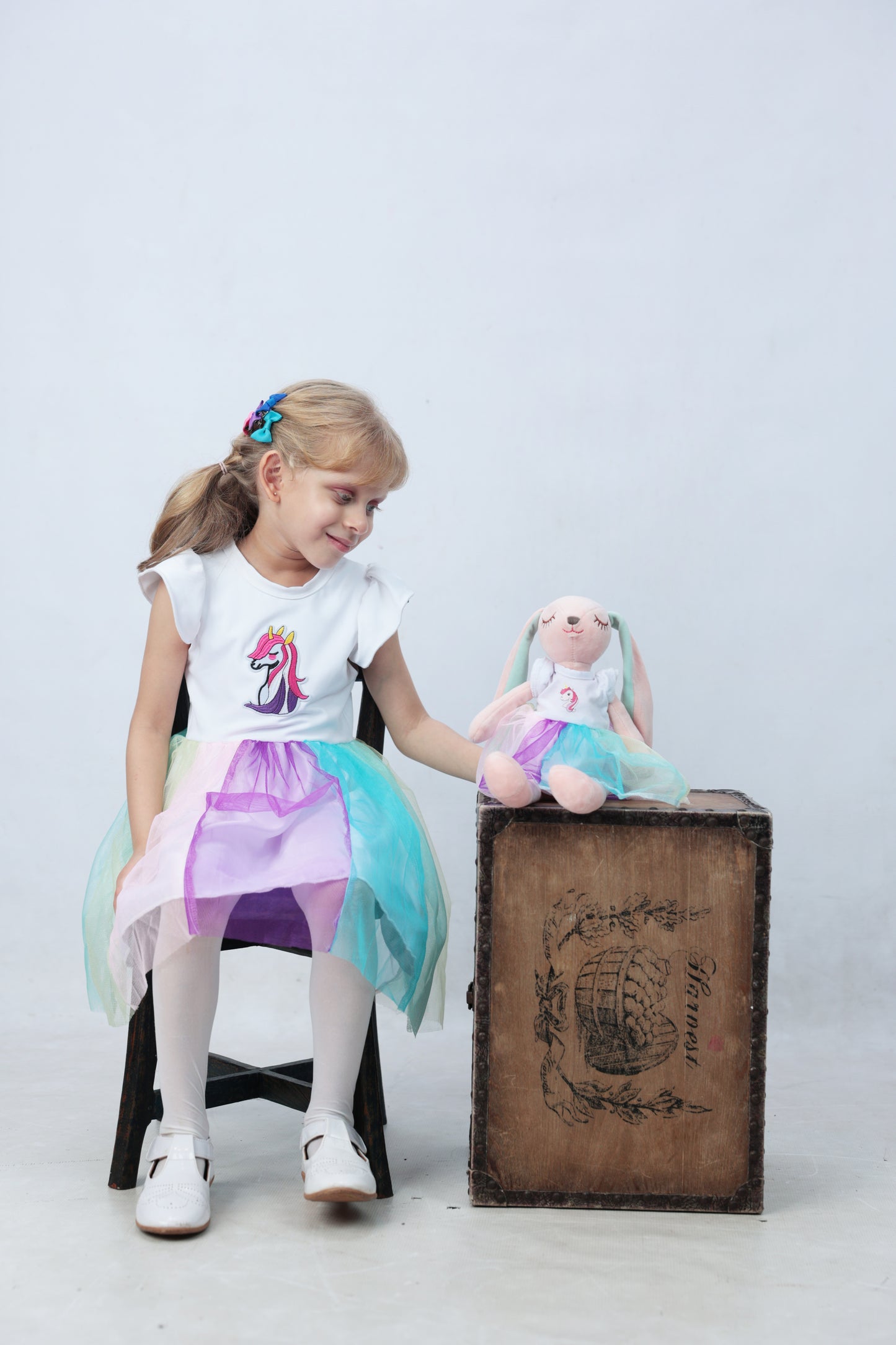 Unicorn Tulle Dress with Matching Bunny- FS0017