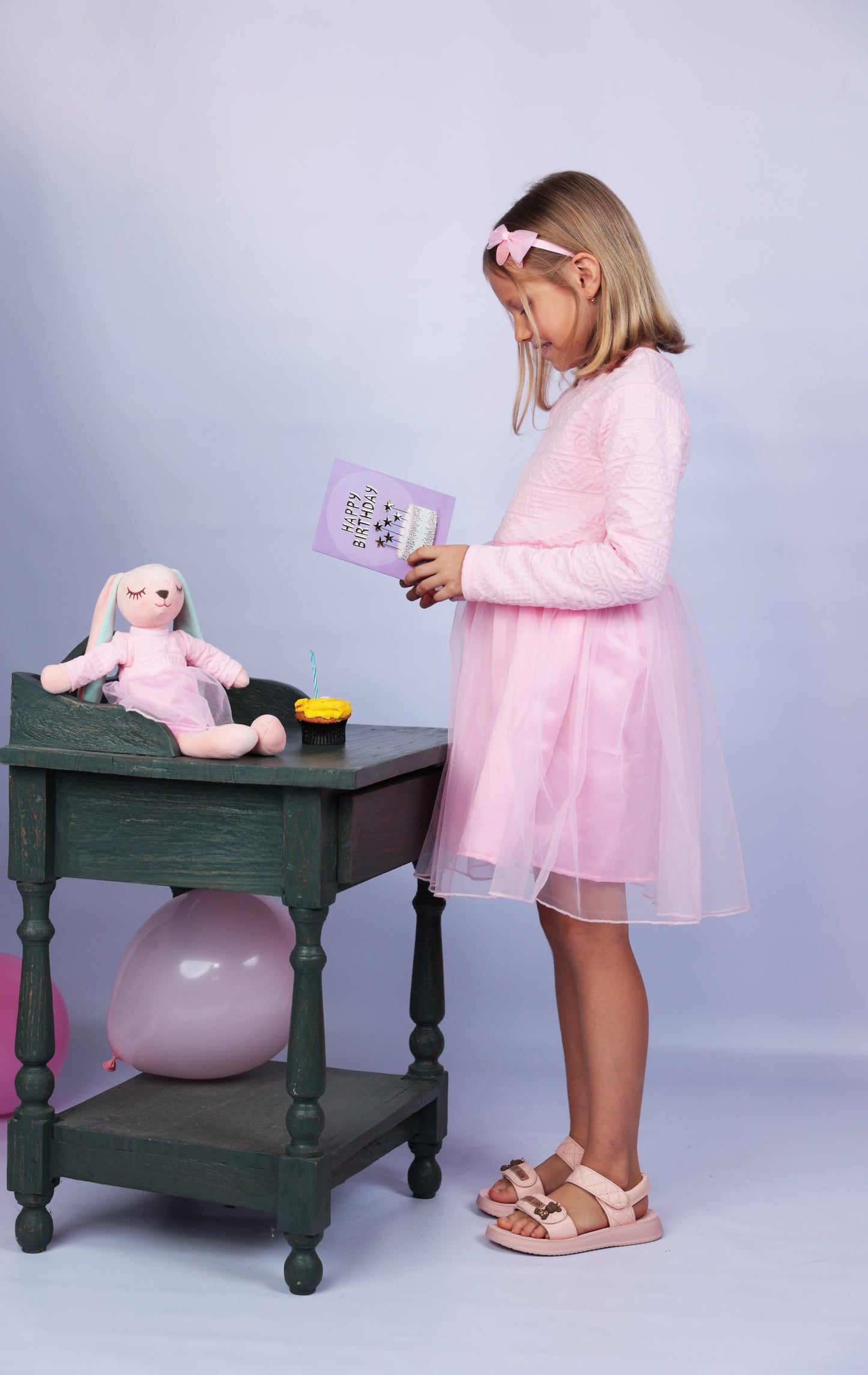 Princess Style Pink Tulle Dress with matching Bunny- FS00026