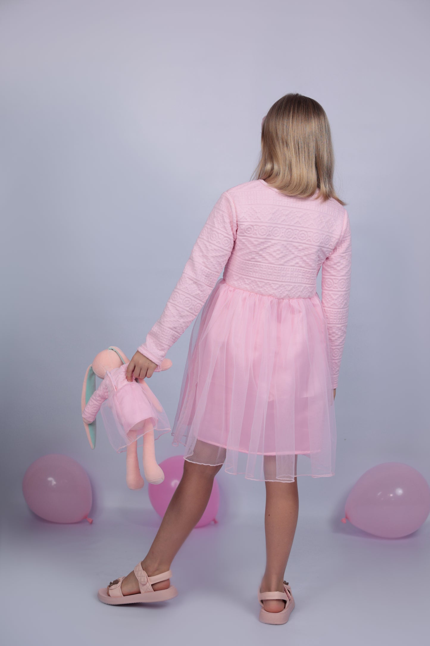 Princess Style Pink Tulle Dress with matching Bunny- FS00026