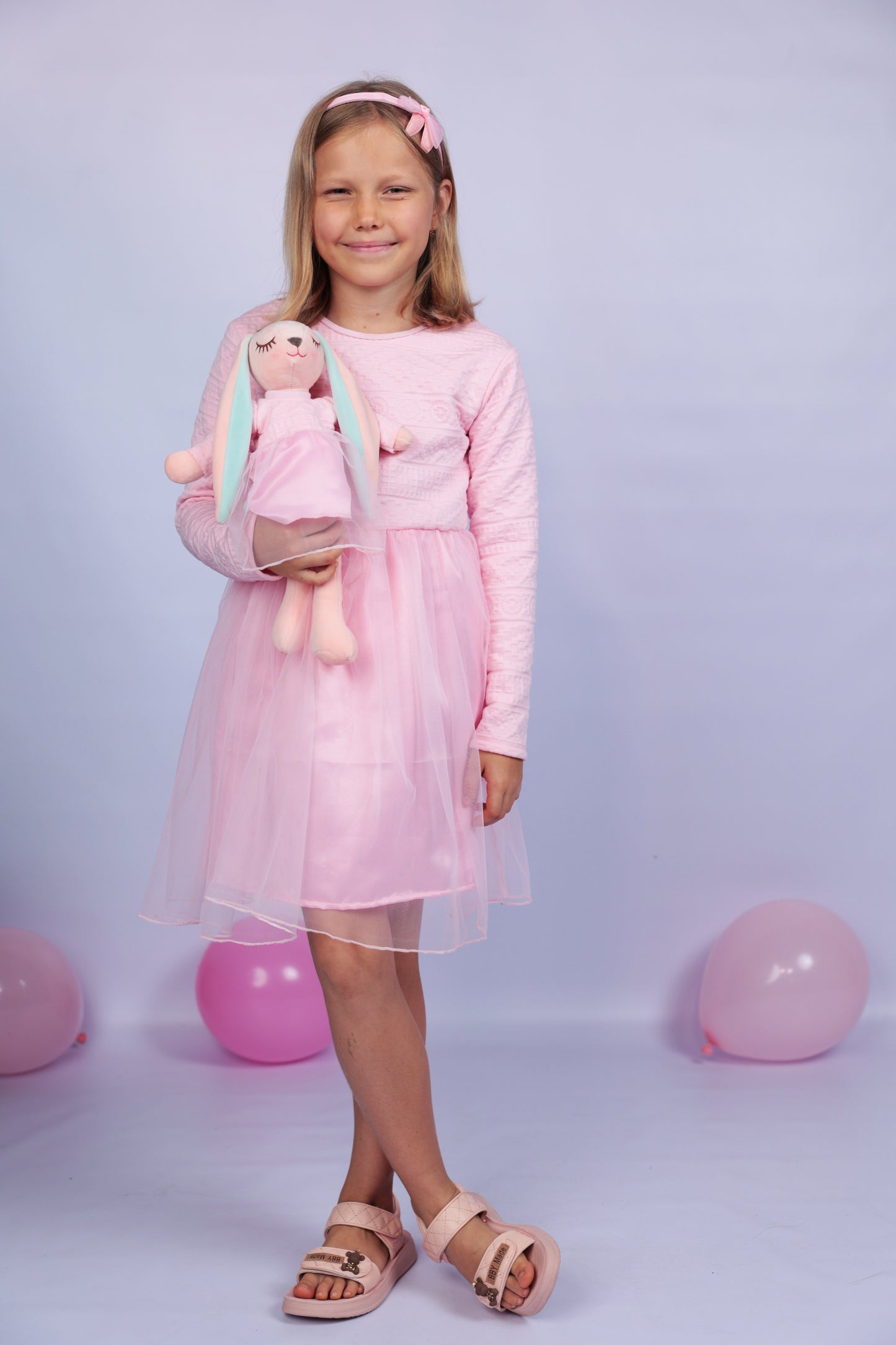 Princess Style Pink Tulle Dress with matching Bunny- FS00026